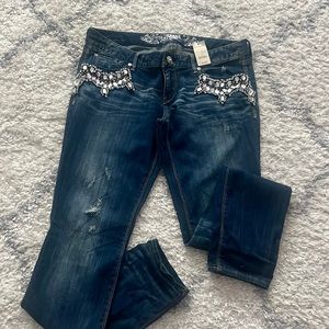 Express Zelda Ulta skinny ultra low rise gem Jean
